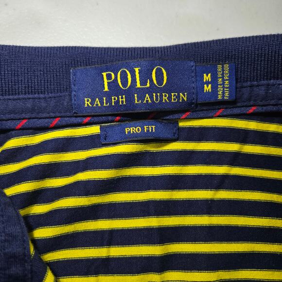 Polo Ralph Lauren Pro‎ Fit Prima Cotton Striped Enlarged Pony Polo Size Medium - Picture 5 of 5